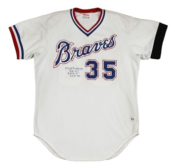 1984 Phil Niekro Game Issued and Signed Atlanta Braves Home Jersey (MEARS)
